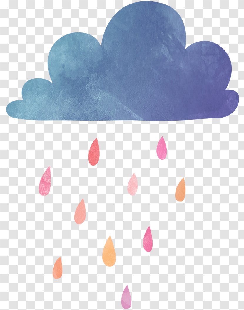 Rain Cloud Image Illustration - Petal - Adobe Watercolor Transparent PNG