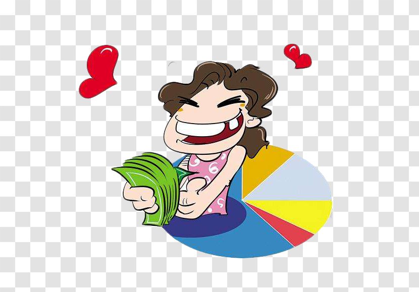 Drawing Money - Cartoon - A Woman Who Counts Transparent PNG