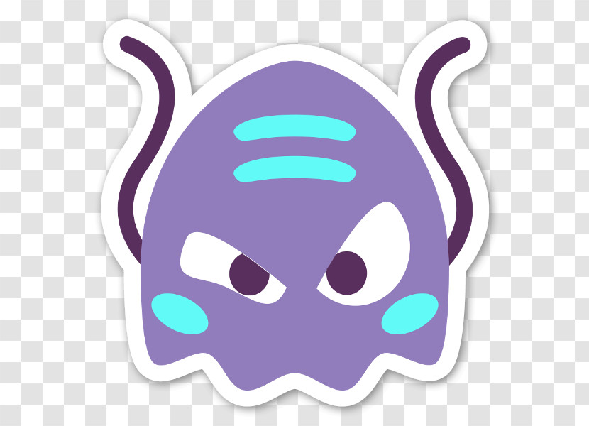 Violet Purple Head Cartoon Sticker Transparent PNG