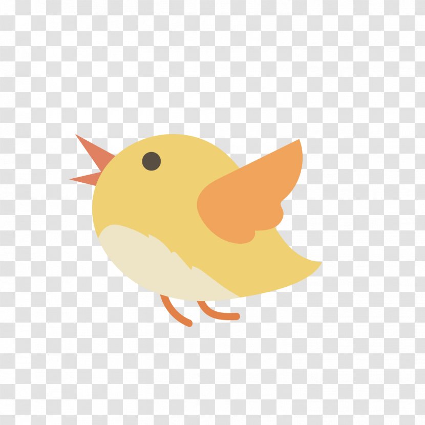 Bird Cartoon Illustration - Yellow - Cute Transparent PNG