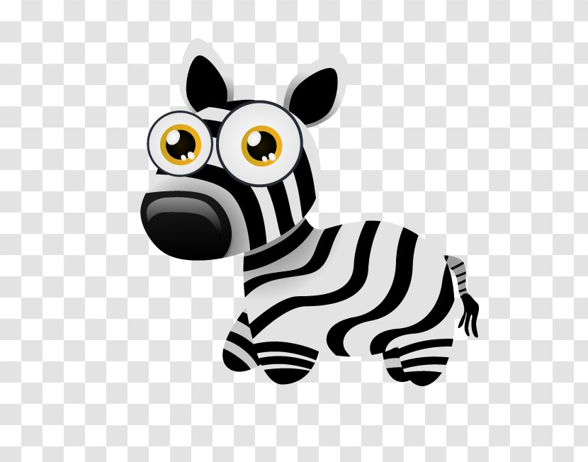 Zebra - Cartoon - Black And White Transparent PNG