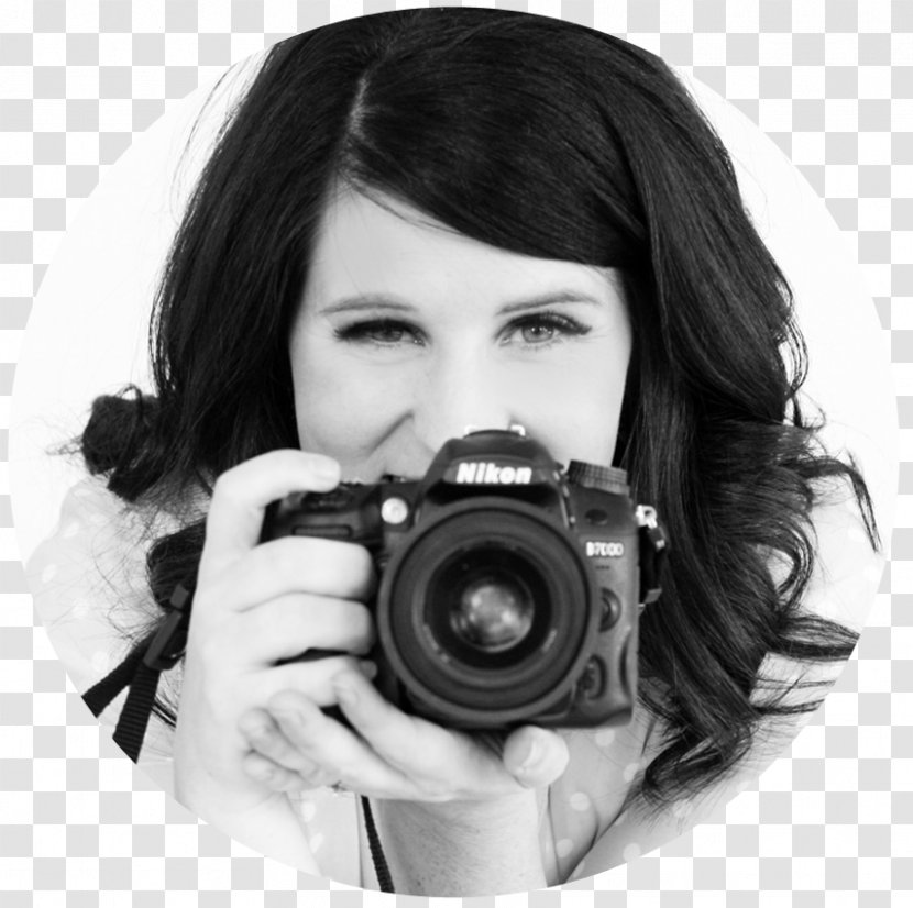 Camera Lens Portrait Photography - Brown Hair - Circle Box Transparent PNG