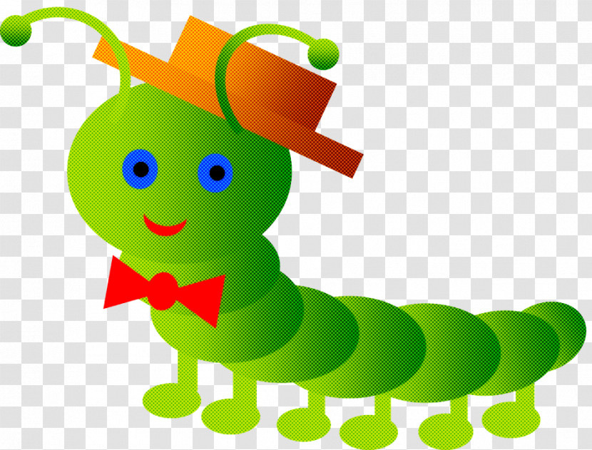 Caterpillar Insect Green Larva Cartoon Transparent PNG