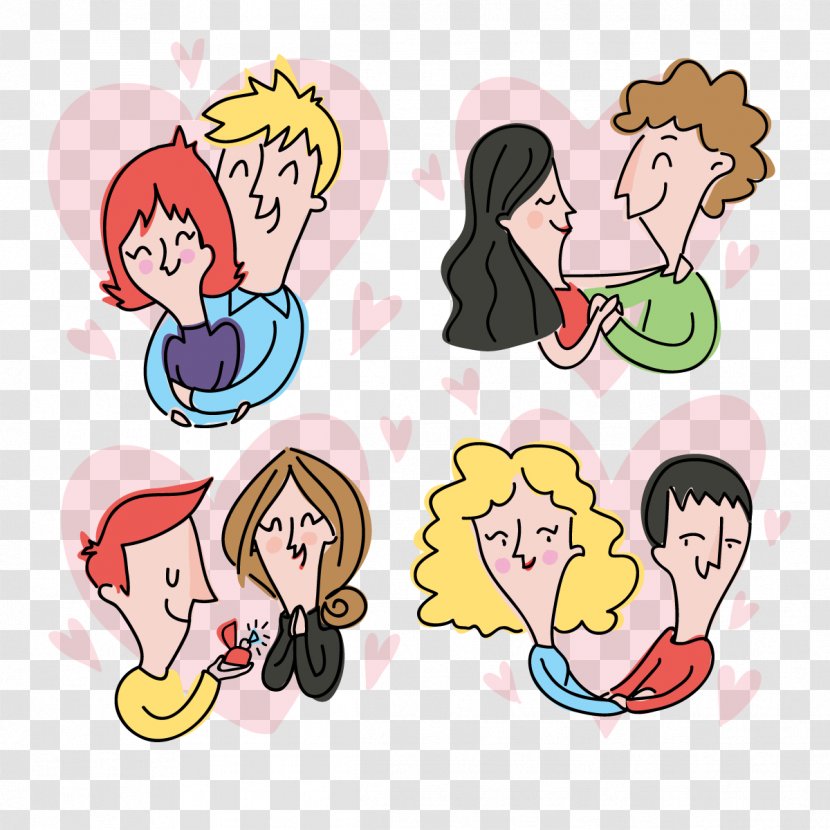 Significant Other Download Adobe Illustrator - Cartoon - Barbecue Four Pairs Of Lovers Transparent PNG