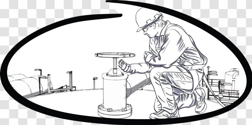 Drawing Gas Detector Cartoon Industrial Scientific Corporation - Monochrome - Worker Transparent PNG