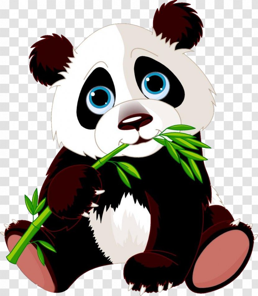 Giant Panda Bear Red Cartoon - Flower - Eat Bamboo Transparent PNG