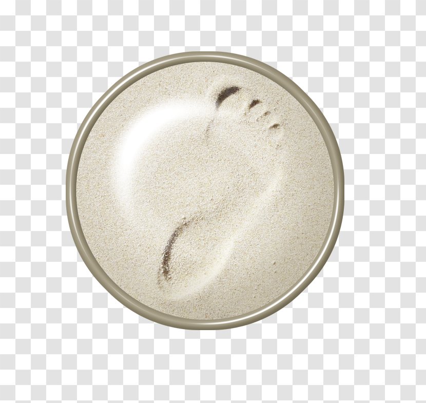 Silver - Nickel - Brown Footprints Round Button Transparent PNG