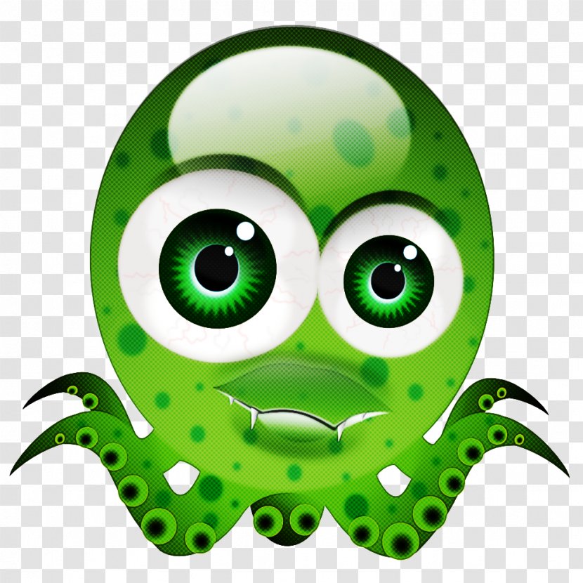Green Eye Octopus Smile Transparent PNG