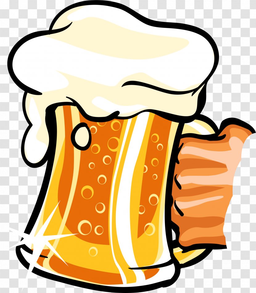 Cartoon Drawing Clip Art - Yellow - Beer Transparent PNG