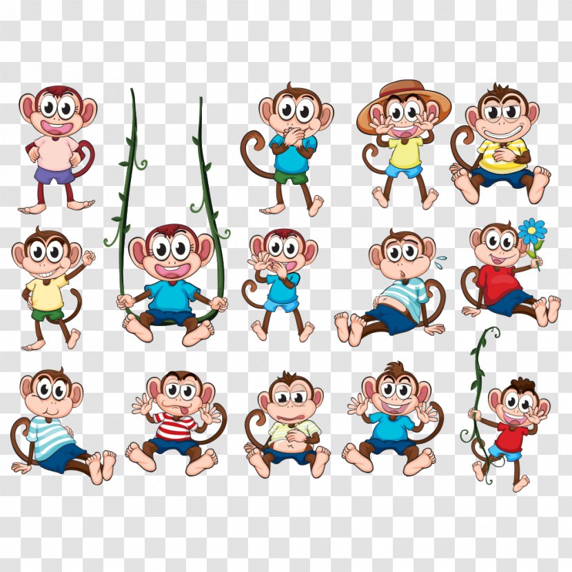 Monkey Cartoon Illustration - Product Transparent PNG