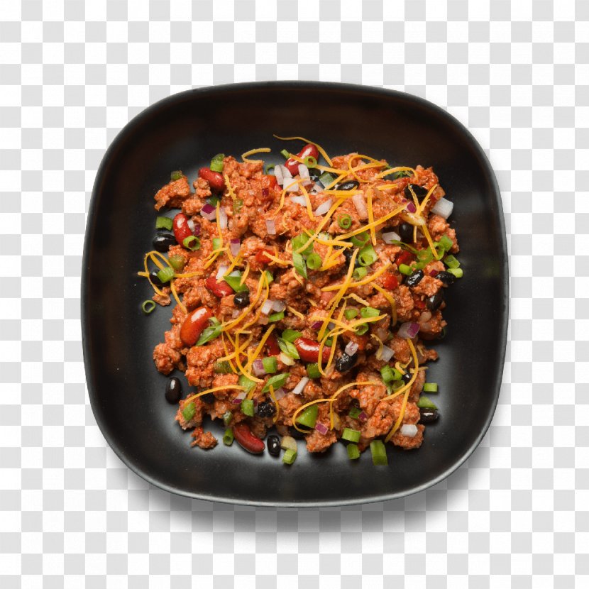 Vegetarian Cuisine Chili Con Carne Food Veggie Burger Dish - Recipe - Black Beans Transparent PNG