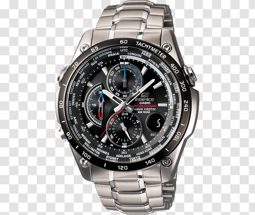 Casio Wave Ceptor Edifice Watch Chronograph Transparent PNG