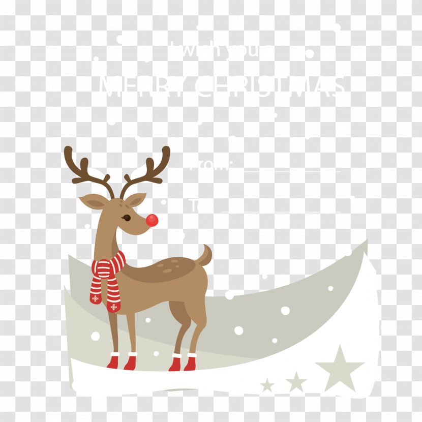 Reindeer Antler Christmas Ornament Pattern - Vector Cartoon Sika Deer Transparent PNG