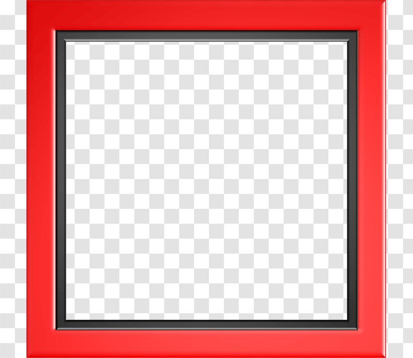 Square Text Picture Frame Area Pattern - Recreation - Red Border Photo Transparent PNG