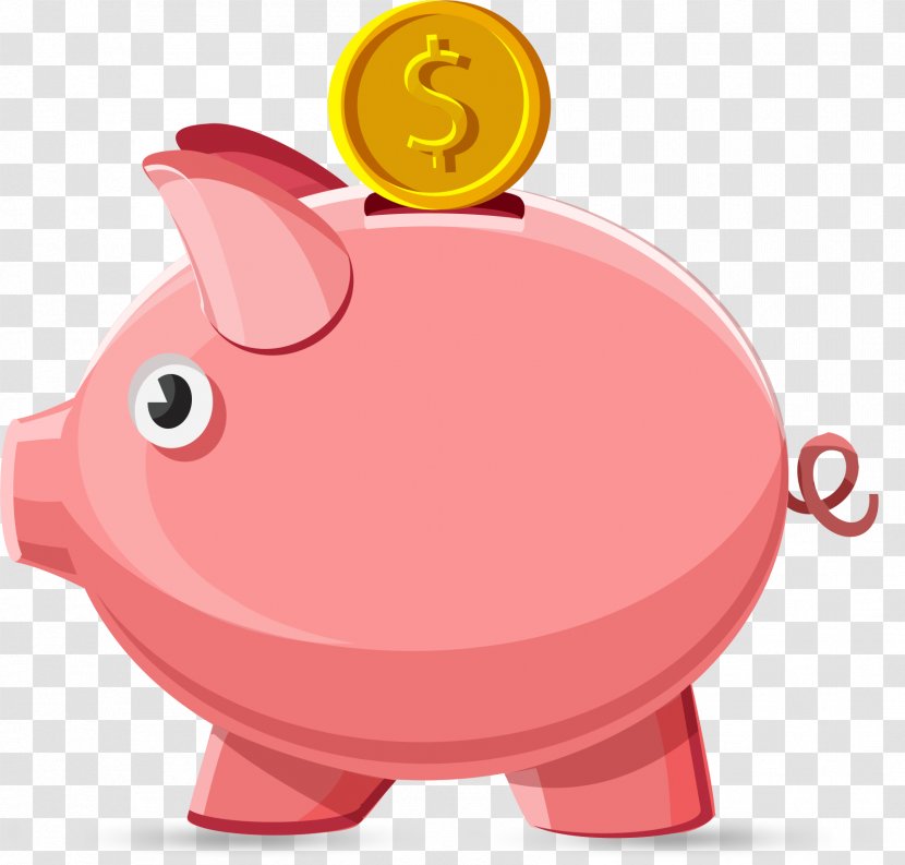 Domestic Pig Piggy Bank Clip Art - Red Transparent PNG