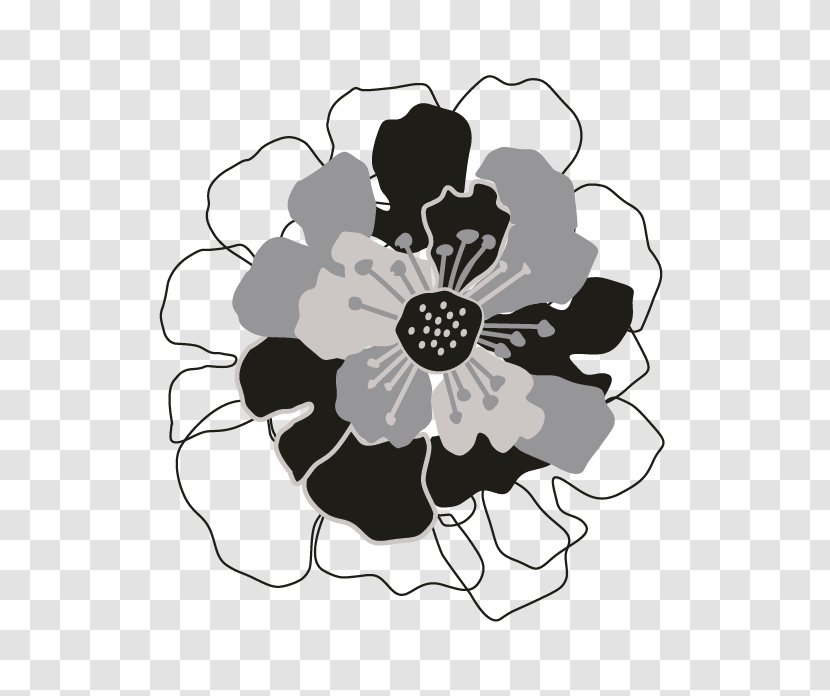 Floral Design Flower Bouquet White Monochrome Pattern - Drawing - Oakleaf Hydrangea Transparent PNG