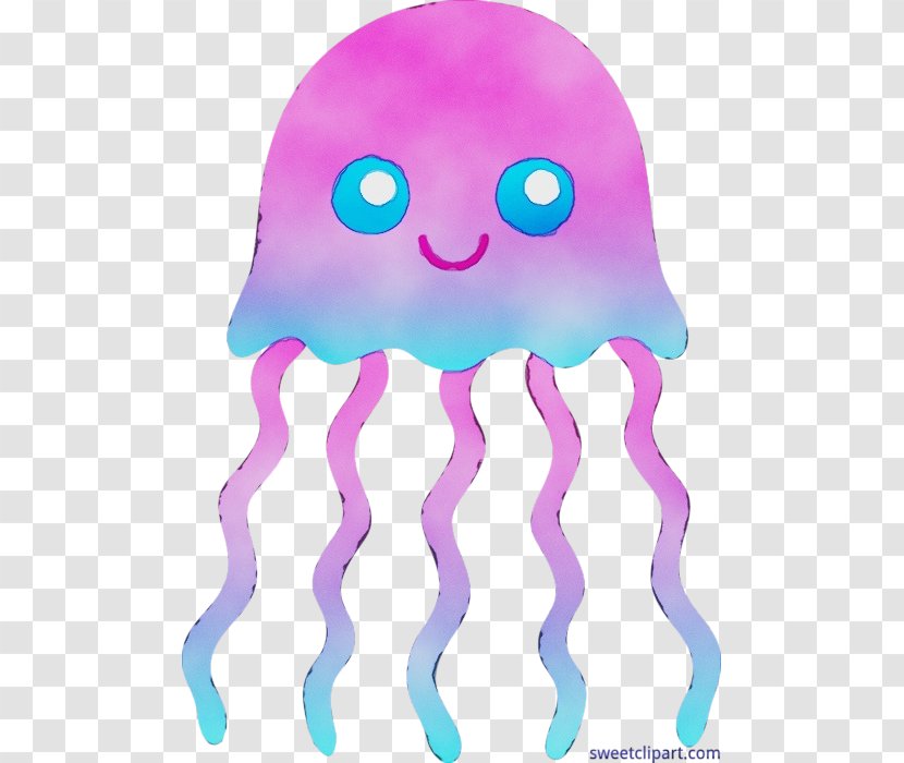 Jellyfish Marine Invertebrates Pink Octopus Cnidaria - Watercolor Transparent PNG