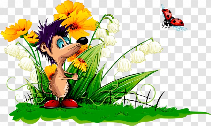 Clip Art - Floristry - Cartoon Grass Mouse Transparent PNG