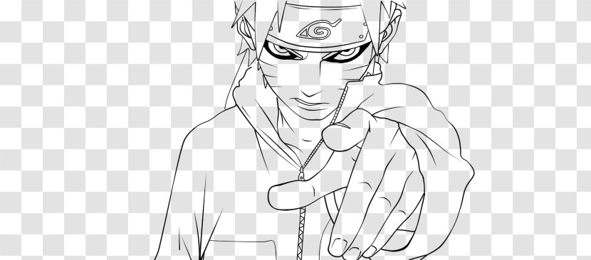 Drawing Line Art Finger Cartoon Sketch - Silhouette - Uzumaki Naruto Transparent PNG