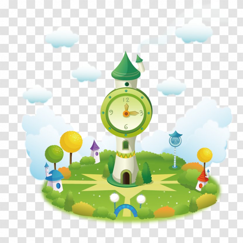 Cartoon Clock Tower Illustration - Art - Fairy Big Transparent PNG