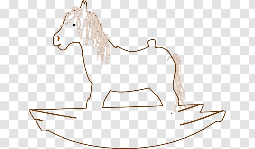 Horse Pony Mane Rein Clip Art - Black And White - Carousel Vector Transparent PNG