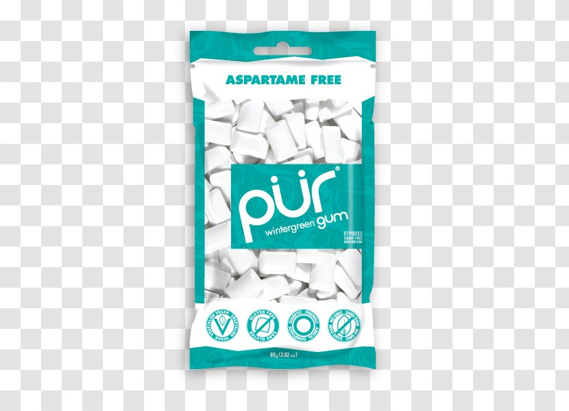 Chewing Gum PÜR Peppermint Aspartame Sugar Substitute - White Transparent PNG