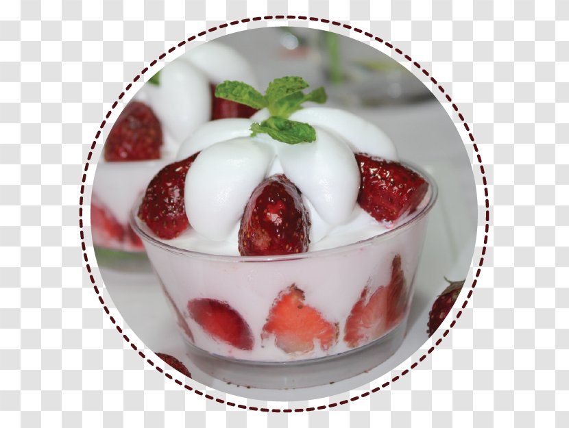 Frozen Yogurt Panna Cotta Blancmange Cream Crème Fraîche - Dessert - Strawberry Transparent PNG