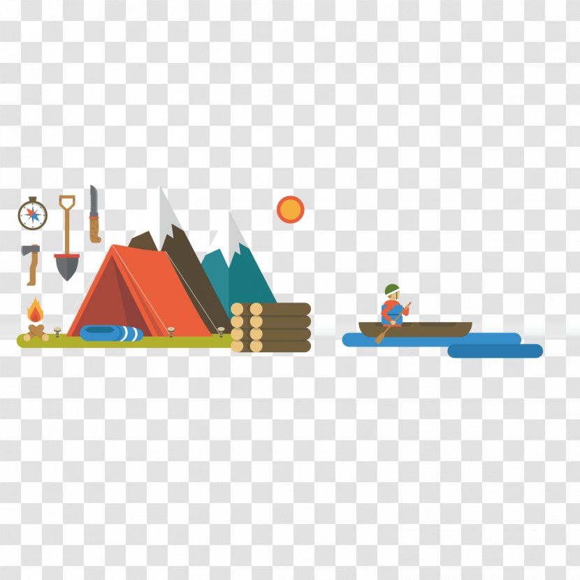 Camping Tent Cartoon - Bonfire - Beach Element Transparent PNG