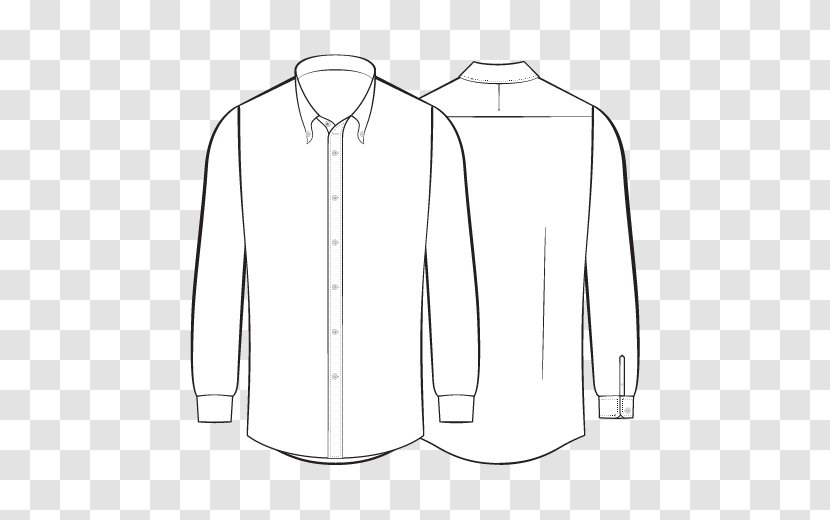 Tops Collar Shirt Sleeve Outerwear - Line Art - Slim Transparent PNG
