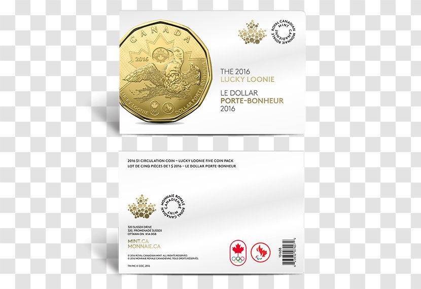 Loonie Canada Royal Canadian Mint Dollar Coin - Online Paper Store Transparent PNG