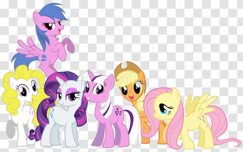 Pinkie Pie Twilight Sparkle Rarity Pony Rainbow Dash - Silhouette - Color Mist Transparent PNG