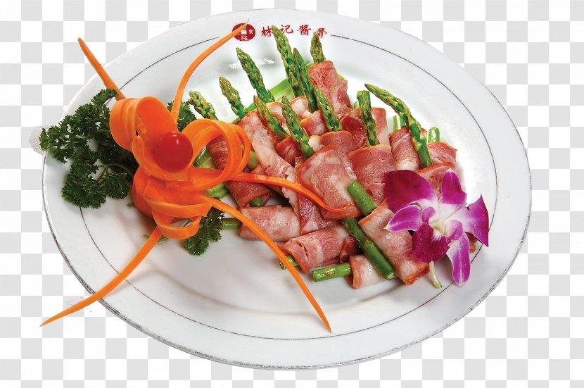 Sashimi Bacon Roll Food Salad - Cuisine - Burned Asparagus Transparent PNG