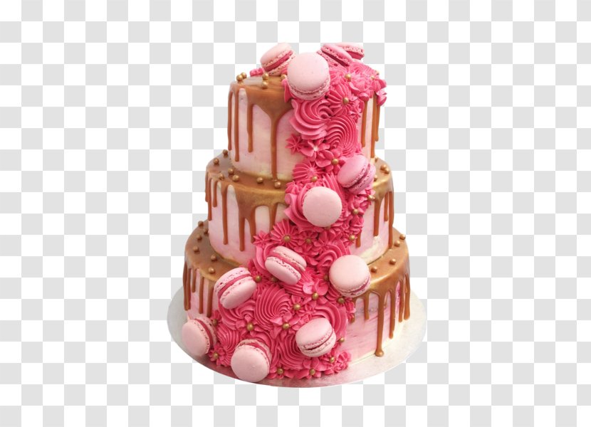 Wedding Cake Torte Frosting & Icing Macaron - Birthday - PINK CAKE Transparent PNG