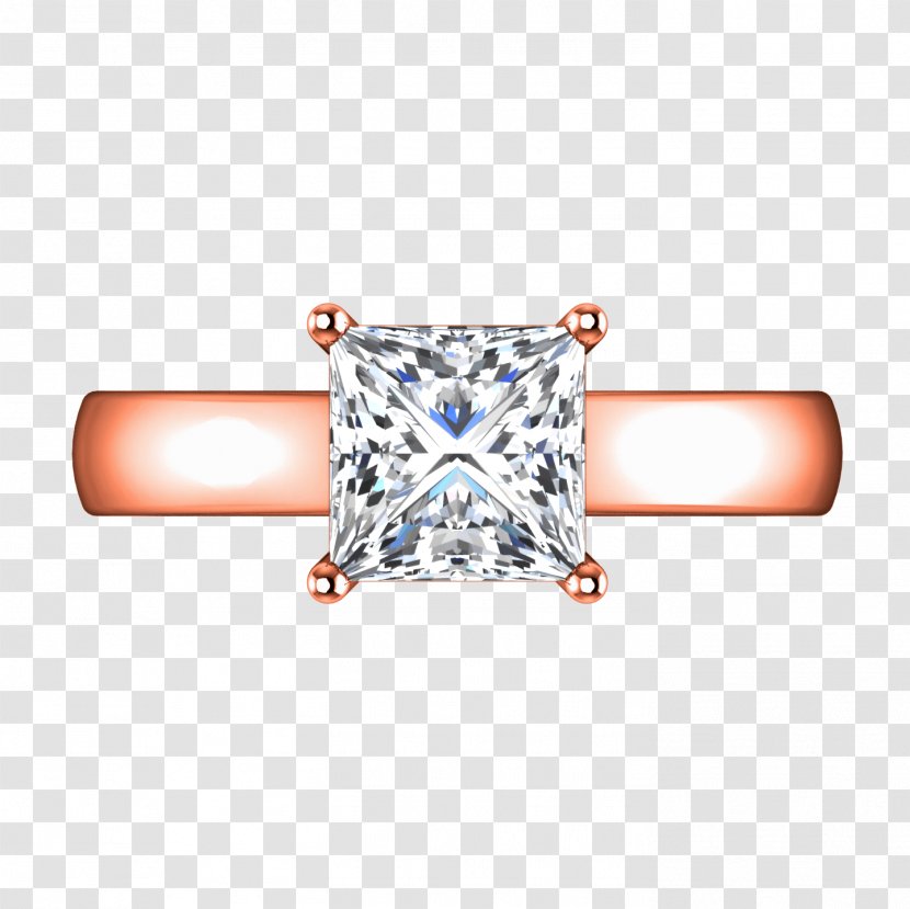 Engagement Ring Diamond Princess Cut Solitaire - Carat Transparent PNG