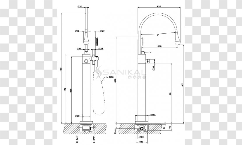 Door Handle Thermostatic Mixing Valve Shower Bathroom - Design Transparent PNG