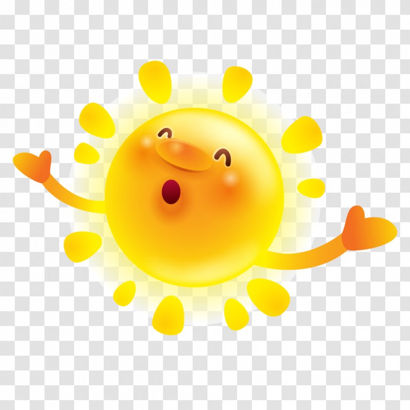 Illustration - Yellow - Happy Sun Transparent PNG