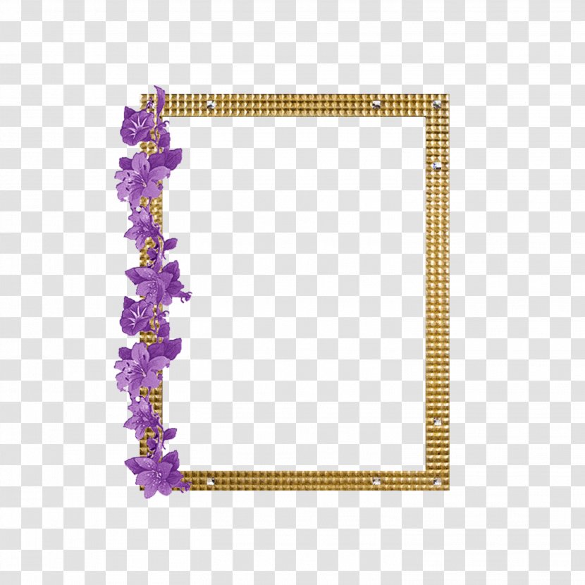 Download - Purple - Flower Frame Transparent PNG