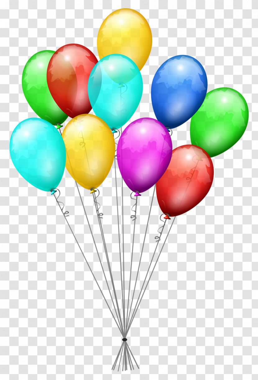 Balloon Clip Art Birthday - Ribbon - Happy Text Transparent PNG