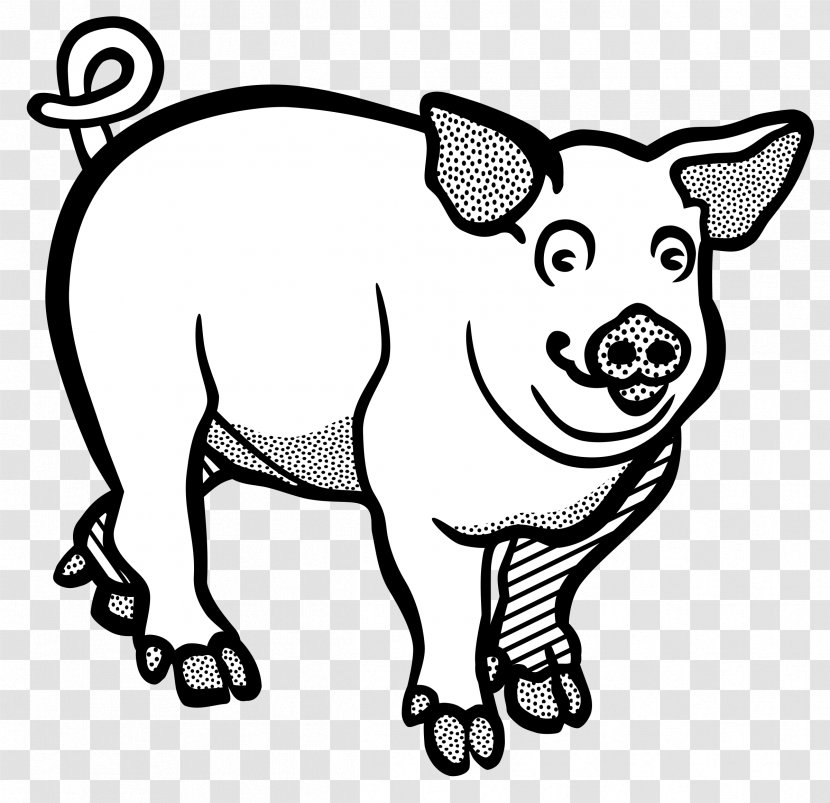 Wild Boar Line Art Clip - Fictional Character - White Transparent PNG