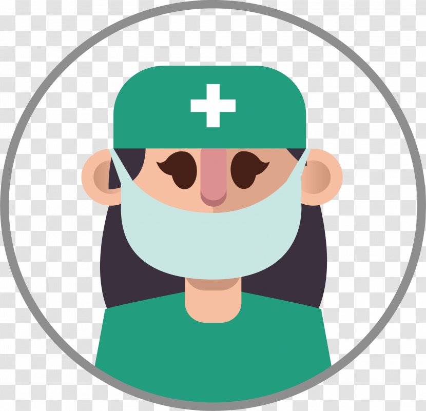 Avatar Mask Clip Art - Nursing - The Head Of A Nurse Wearing Transparent PNG