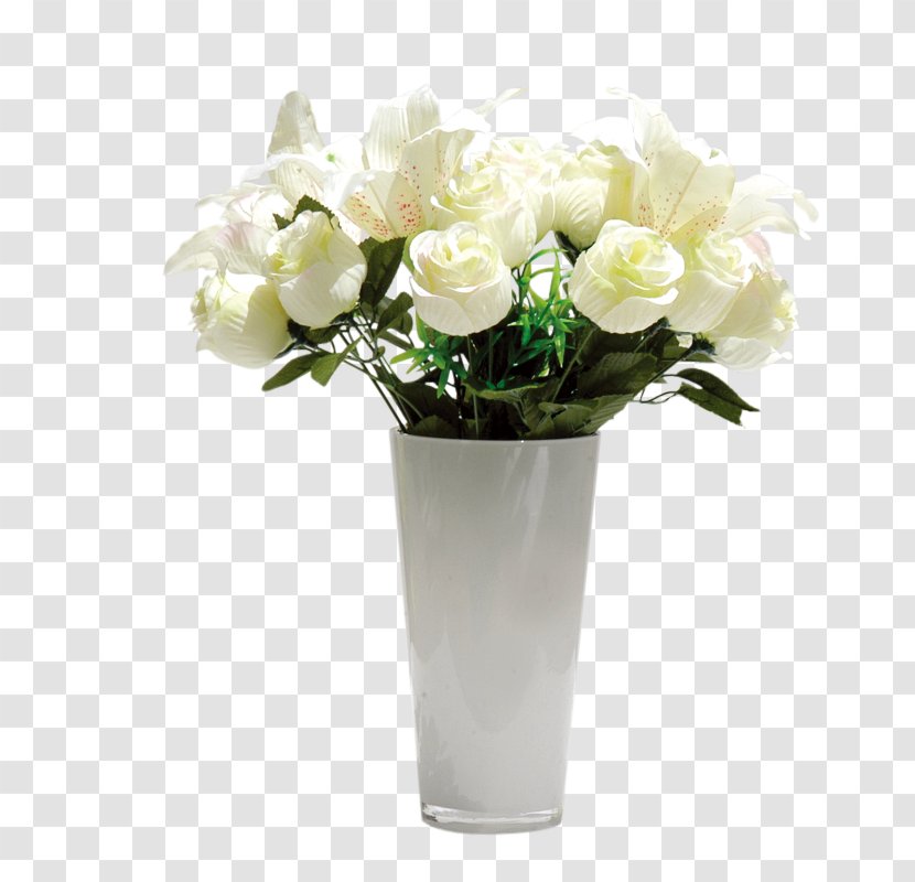 Flower Vase Floral Design - Petal - White Roses Transparent PNG