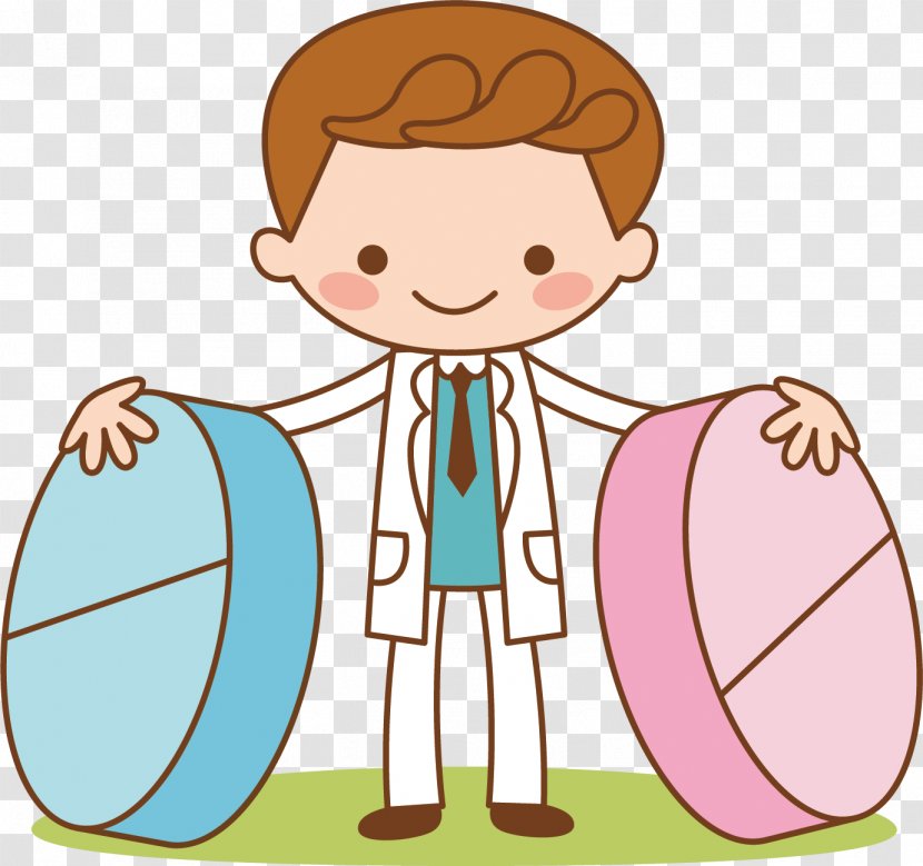 Cartoon Drawing Illustration - Watercolor - Male Doctor Transparent PNG