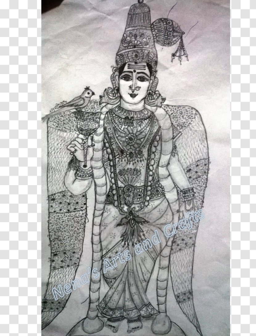 Drawing Meenakshi Painting Sketch - Goddess Transparent PNG