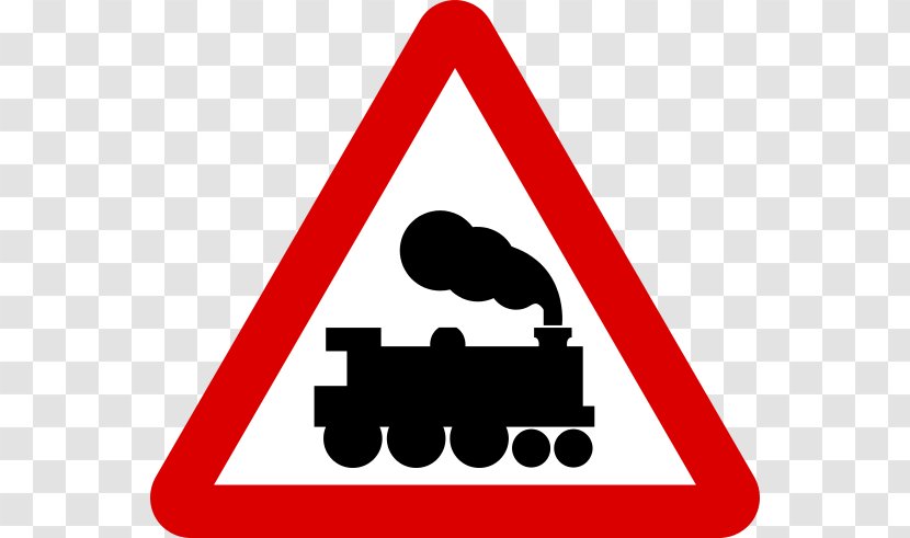 Train Rail Transport Traffic Sign Level Crossing Clip Art - Area - Road Danger Signs Transparent PNG