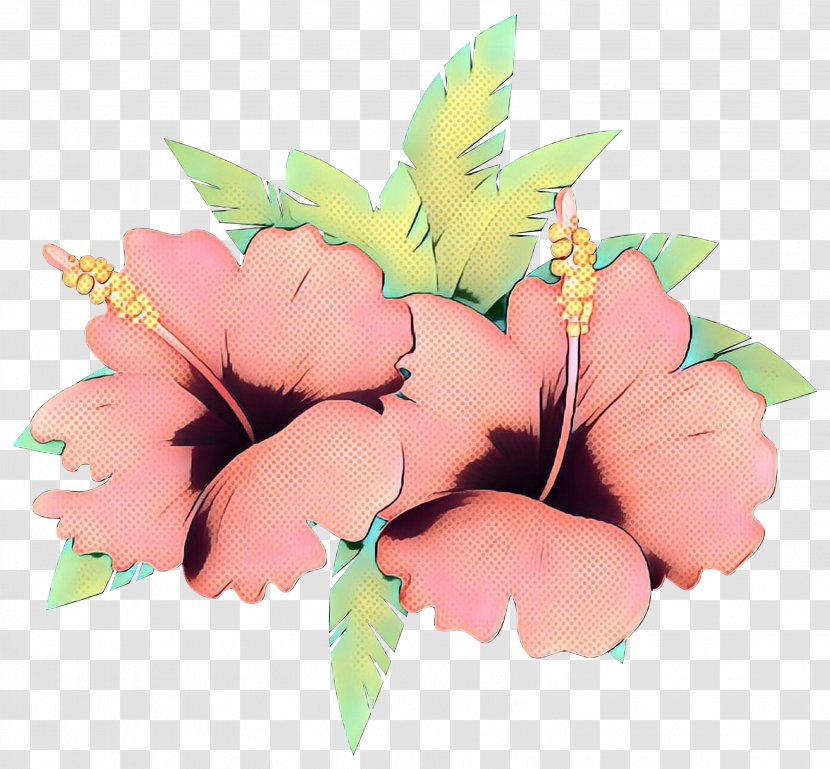 Pop Art Retro Vintage - Rosemallows - Artificial Flower Mallow Family Transparent PNG