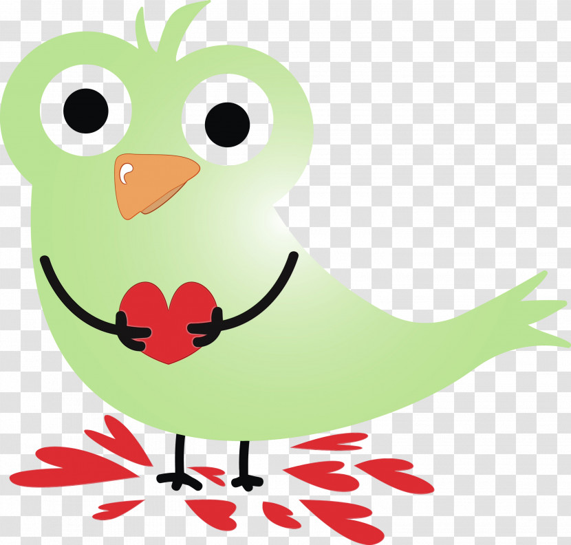 Green Cartoon Bird Beak Happy Transparent PNG
