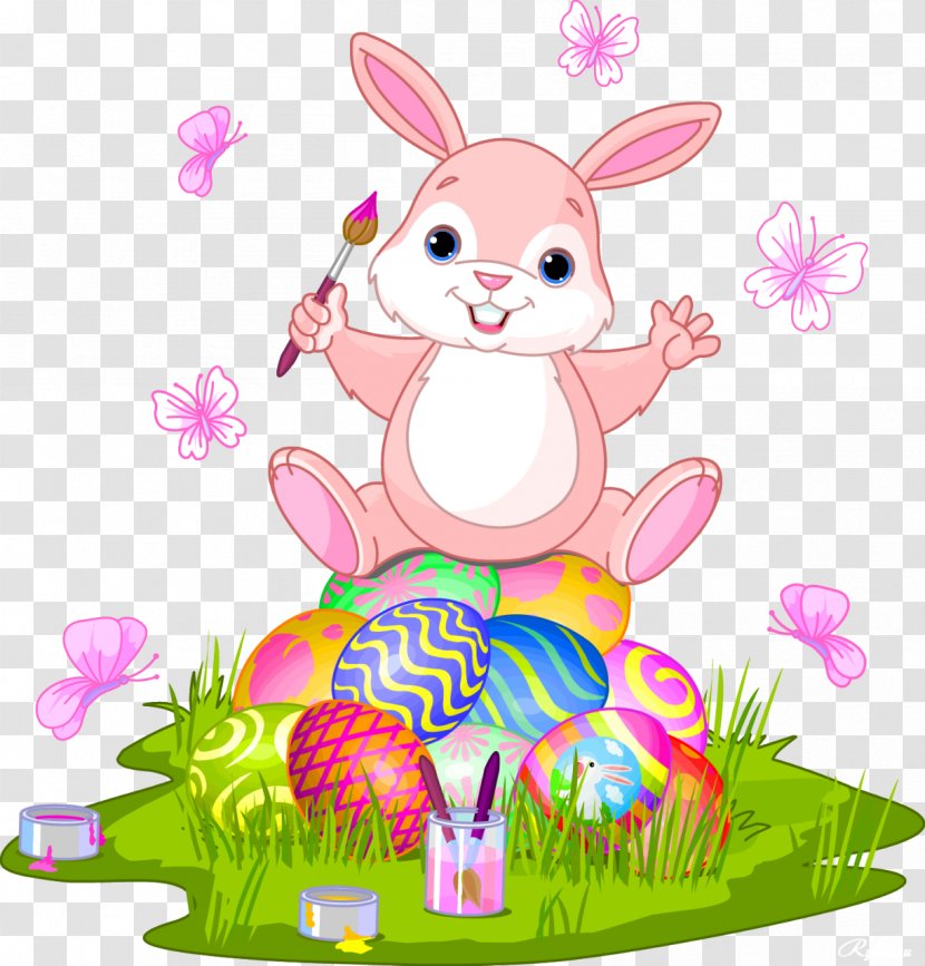 Easter Bunny Egg Basket Clip Art - Hop - Happy Day 2018 Transparent PNG