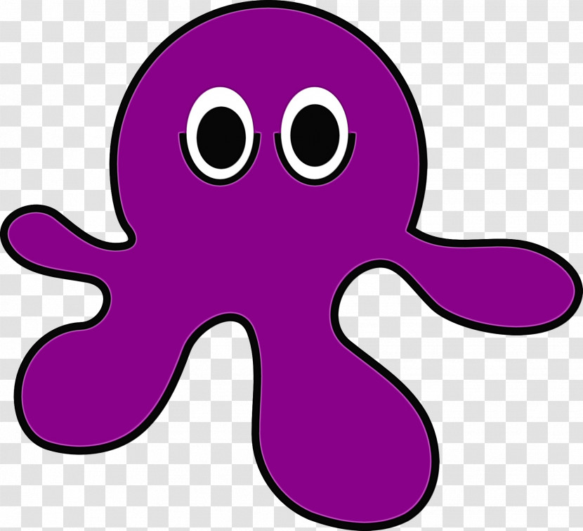 Violet Purple Pink Octopus Cartoon Transparent PNG