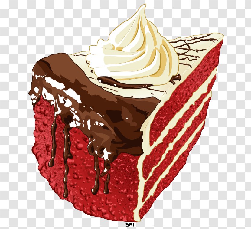 Red Velvet Cake Cupcake Chocolate Frosting & Icing Transparent PNG