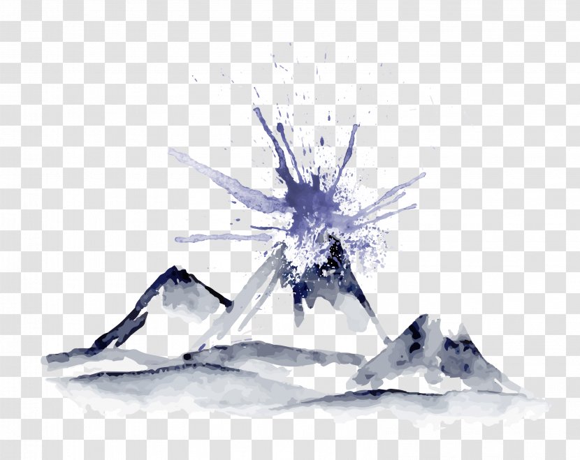 Ink Wash Painting - Art - Iceberg Ice Transparent PNG